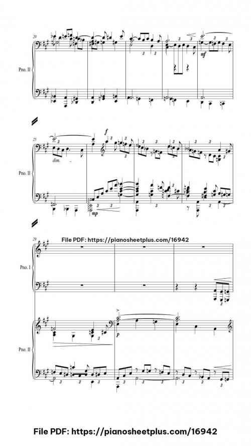 Piano Concerto No. 3 in D Minor, Op. 30: II. Intermezzo: Adagio (Arr. for 2 pianos) by Sergei Rachmaninoff Level Professional 26 Piano Concerto No. 3 in D Minor, Op. 30: II. Intermezzo: Adagio (Arr. for 2 pianos) piano sheet music free pdf