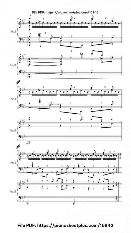 Piano Concerto No. 3 in D Minor, Op. 30: II. Intermezzo: Adagio (Arr. for 2 pianos) by Sergei Rachmaninoff Level Professional 40 Piano Concerto No. 3 in D Minor, Op. 30: II. Intermezzo: Adagio (Arr. for 2 pianos) piano sheet music free pdf