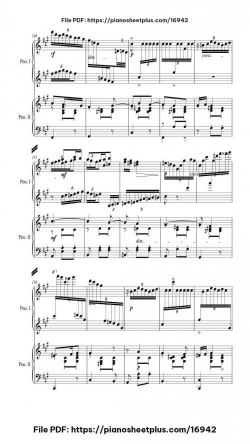 Piano Concerto No. 3 in D Minor, Op. 30: II. Intermezzo: Adagio (Arr. for 2 pianos) by Sergei Rachmaninoff Level Professional 42 Piano Concerto No. 3 in D Minor, Op. 30: II. Intermezzo: Adagio (Arr. for 2 pianos) piano sheet music free pdf