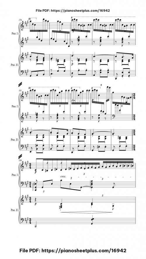 Piano Concerto No. 3 in D Minor, Op. 30: II. Intermezzo: Adagio (Arr. for 2 pianos) by Sergei Rachmaninoff Level Professional 44 Piano Concerto No. 3 in D Minor, Op. 30: II. Intermezzo: Adagio (Arr. for 2 pianos) piano sheet music free pdf