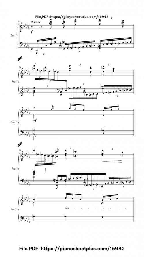 Piano Concerto No. 3 in D Minor, Op. 30: II. Intermezzo: Adagio (Arr. for 2 pianos) by Sergei Rachmaninoff Level Professional 32 Piano Concerto No. 3 in D Minor, Op. 30: II. Intermezzo: Adagio (Arr. for 2 pianos) piano sheet music free pdf