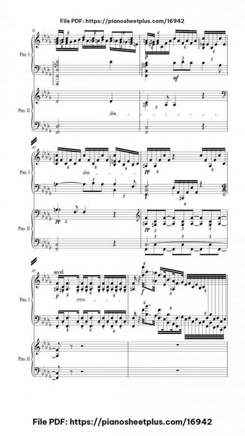 Piano Concerto No. 3 in D Minor, Op. 30: II. Intermezzo: Adagio (Arr. for 2 pianos) by Sergei Rachmaninoff Level Professional 34 Piano Concerto No. 3 in D Minor, Op. 30: II. Intermezzo: Adagio (Arr. for 2 pianos) piano sheet music free pdf