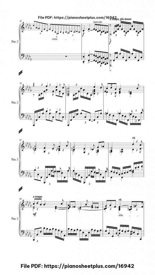 Piano Concerto No. 3 in D Minor, Op. 30: II. Intermezzo: Adagio (Arr. for 2 pianos) by Sergei Rachmaninoff Level Professional 30 Piano Concerto No. 3 in D Minor, Op. 30: II. Intermezzo: Adagio (Arr. for 2 pianos) piano sheet music free pdf