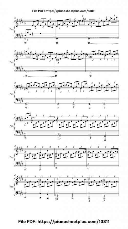 Piano Sonata No. 14 in C-Sharp Minor, Op. 27 No. 2 "Moonlight": I. Adagio sostenuto - Piano Solo Score – Free PDF 7 Piano Sonata No. 14 in C-Sharp Minor, Op. 27 No. 2 "Moonlight": I. Adagio sostenuto piano sheet music free pdf
