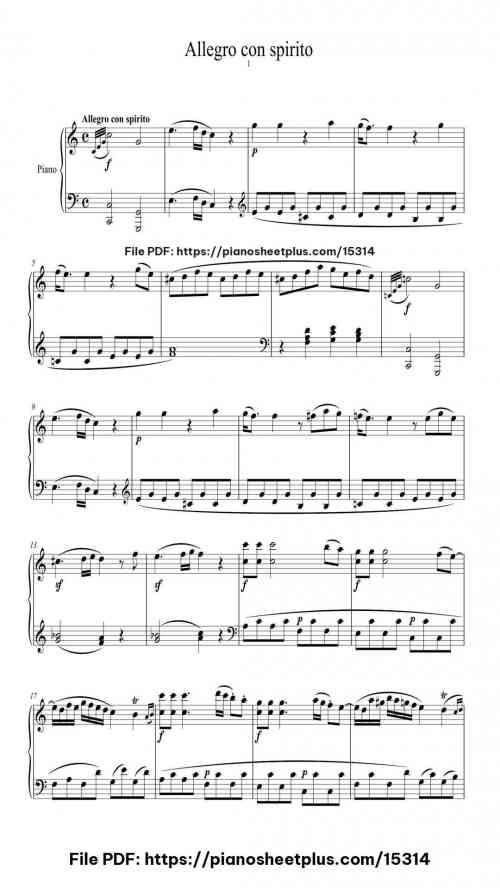 Piano Sonata No. 7 in C Major, K. 284b: I. Allegro con spirito by Wolfgang Amadeus Mozart Level Intermediate 5 Piano Sonata No. 7 in C Major, K. 284b: I. Allegro con spirito by Wolfgang Amadeus Mozart Level Intermediate