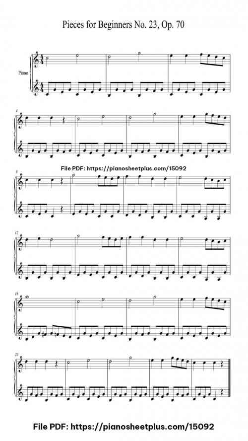Pieces for Beginners No. 23, Op. 70 by Johann Hermann Berens Level Beginner 3 Pieces for Beginners No. 23, Op. 70 by Johann Hermann Berens Level Beginner