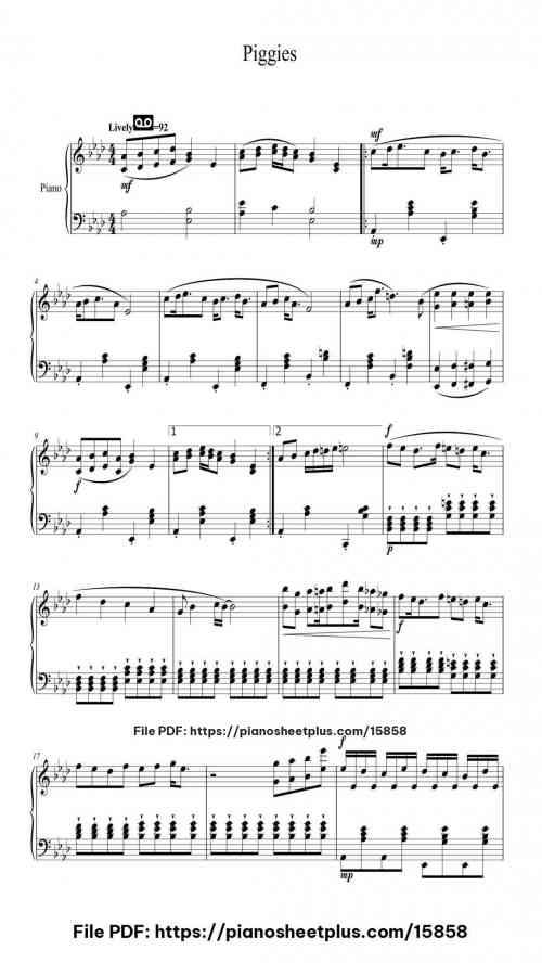 Piggies by George Harrison Level Intermediate 3 Piggies piano sheet music free pdf