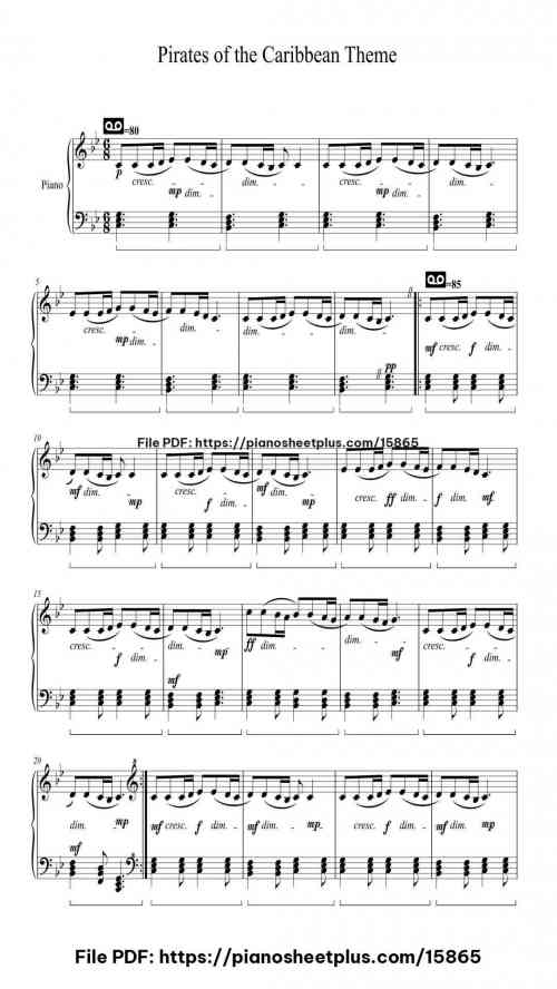Pirates of the Caribbean Theme by Hans Zimmer Level Mid-Advanced 15 Pirates of the Caribbean Theme by Hans Zimmer Level Mid-Advanced