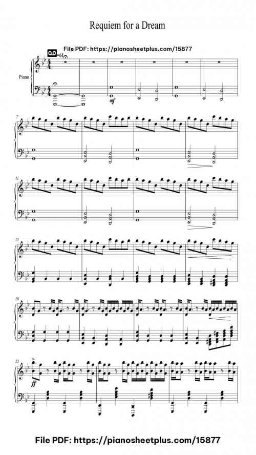 Requiem for a Dream by Clint Mansell Level Intermediate 3 Requiem for a Dream piano sheet music free pdf