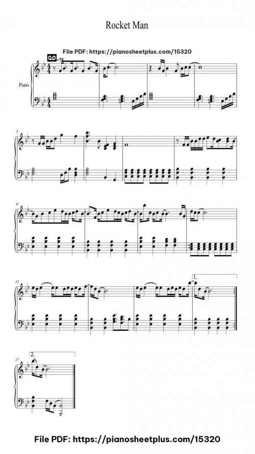 Rocket Man by Elton John Level Beginner 5 Rocket Man by Elton John Level Beginner