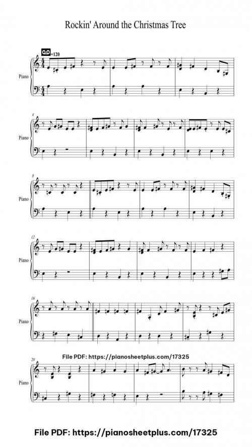 Rockin' Around the Christmas Tree by Brenda Lee Level Easy 3 Rockin' Around the Christmas Tree piano sheet music free pdf