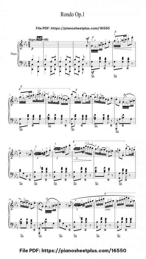 Rondo in C Minor, Op. 1 - Chopin by Frédéric Chopin Level Mastery 11 Rondo in C Minor, Op. 1 – Chopin by Frédéric Chopin Level Mastery