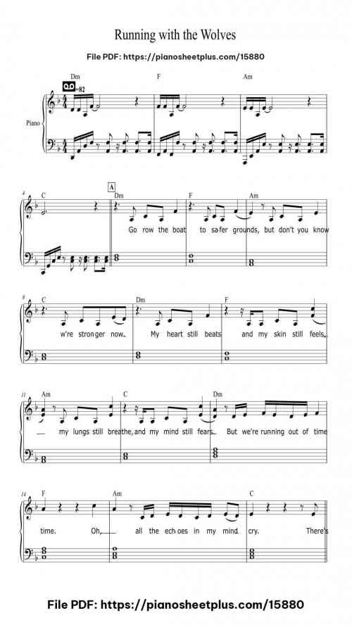 Running with the Wolves by AURORA Level Beginner 3 Running with the Wolves piano sheet music free pdf