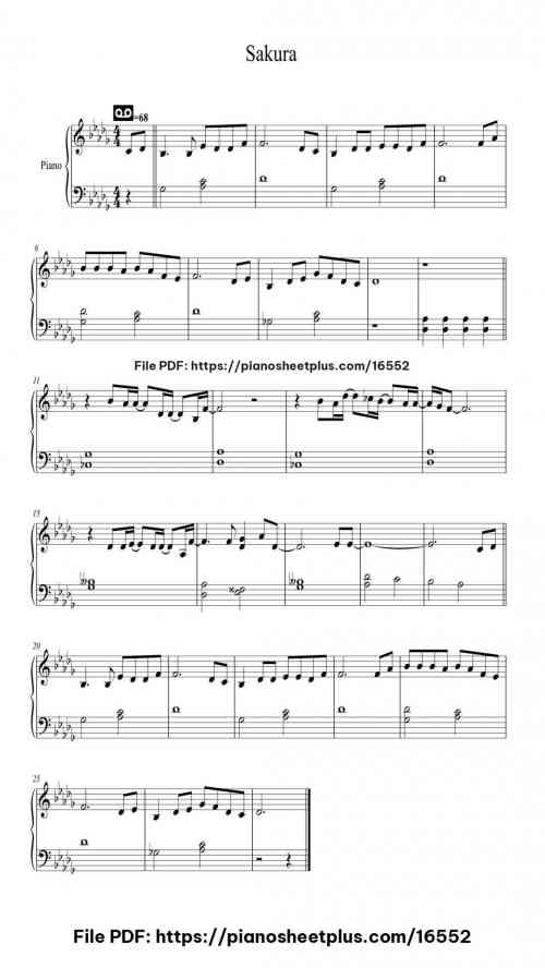 Sakura by Kyogo Kawaguchi Level Beginner 2 Sakura piano sheet music free pdf