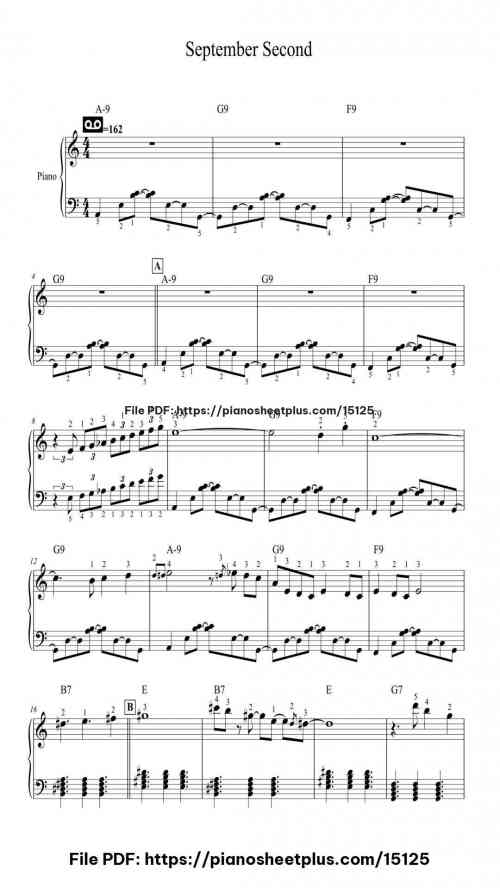 September Second by Michel Petrucciani Level Mid-Advanced 11 September Second piano sheet music free pdf