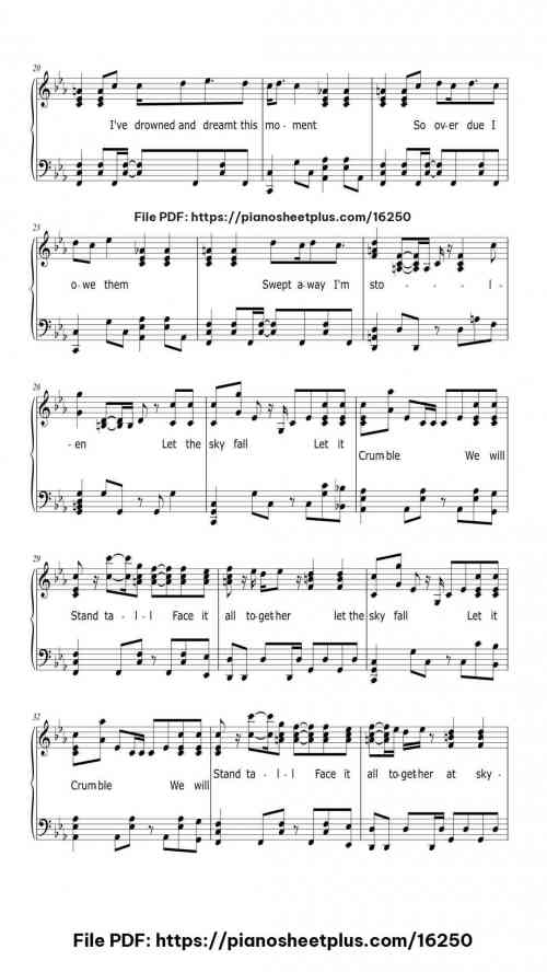 Skyfall by Adele Level Intermediate 8 Skyfall piano sheet music free pdf