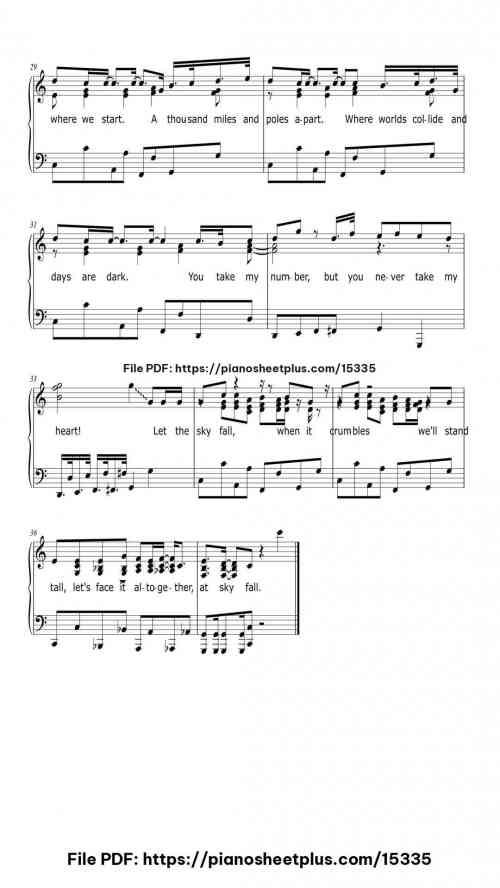 Skyfall by Adele Level Mid-Advanced 6 Skyfall piano sheet music free pdf