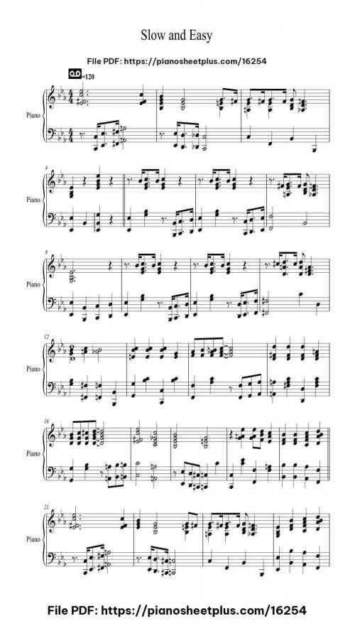 Slow and Easy by Norman Spencer Level Mid-Advanced 4 Slow and Easy piano sheet music free pdf