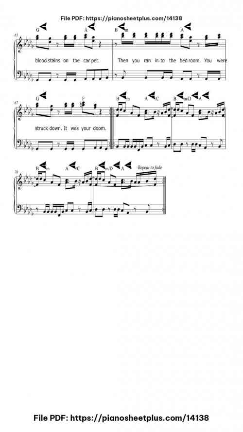 Smooth Criminal - Free Piano Score Sheet (PDF) 12 Smooth Criminal piano sheet music free pdf