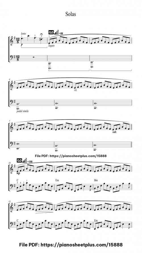 Solas by Jamie Duffy Level Beginner 6 Solas piano sheet music free pdf