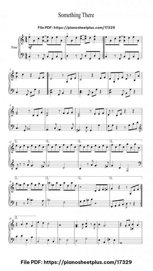 Something There by Alan Menken Level Beginner 6 Something There by Alan Menken Level Beginner