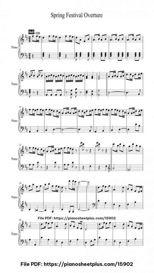 Spring Festival Overture by Li Huanzhi Level Intermediate 5 Spring Festival Overture piano sheet music free pdf