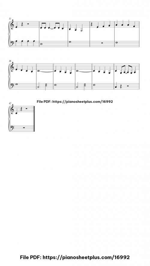 The Bare Necessities (Probiere mal mit Gemütlichkeit) by Terry Gilkyson Level Easy 4 The Bare Necessities (Probiere mal mit Gemütlichkeit) piano sheet music free pdf