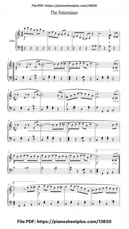 The Entertainer – Scott Joplin (Easy Piano) - Free Piano Sheet Music PDF 6 The Entertainer – Scott Joplin (Easy Piano) piano sheet music free pdf
