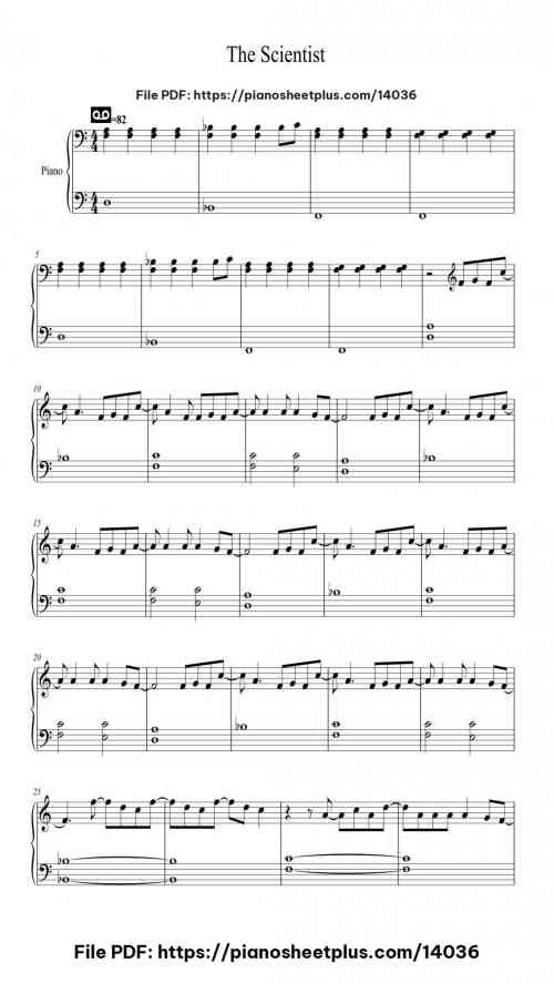 The Scientist - Printable Piano Sheet Music (Free PDF) 22 The Scientist – Printable Piano Sheet Music (Free PDF)