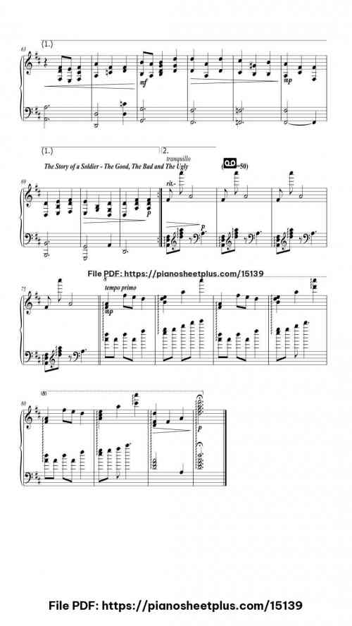 The Story of a Soldier (The Good, The Bad and The Ugly) by Ennio Morricone Level Intermediate 6 The Story of a Soldier (The Good, The Bad and The Ugly) piano sheet music free pdf