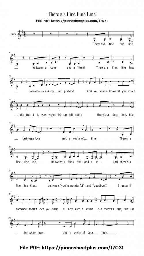 There s a Fine Fine Line by - Level Easy 25 There s a Fine Fine Line by – Level Easy