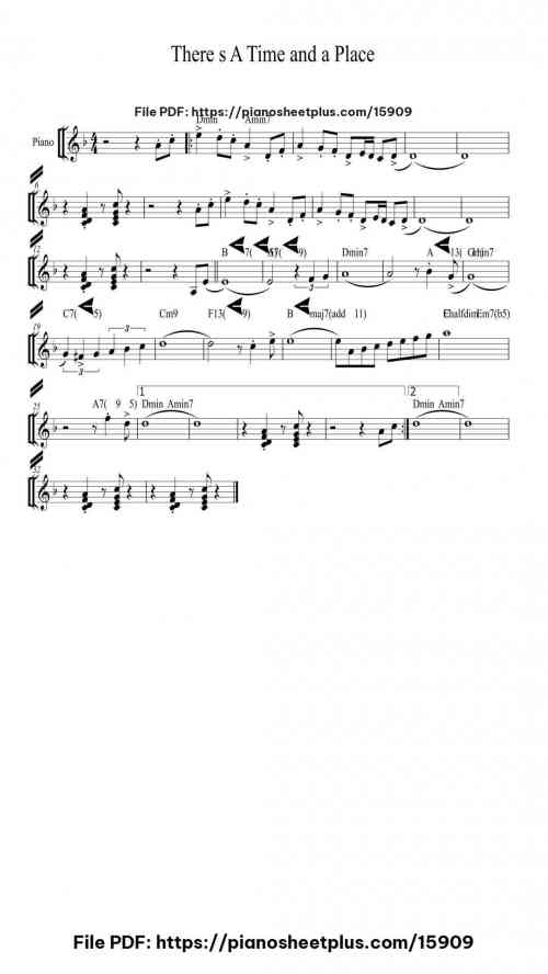 There s A Time and a Place by Jimmy Heath/MJQ Level Beginner 2 There s A Time and a Place piano sheet music free pdf