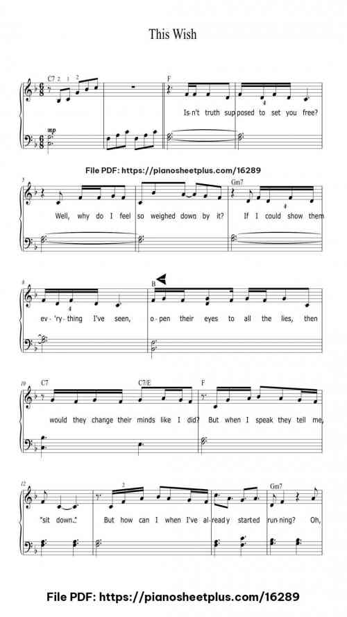 This Wish by JP Saxe/Julia Michaels/Benjamin Rice Level Intermediate 5 This Wish piano sheet music free pdf