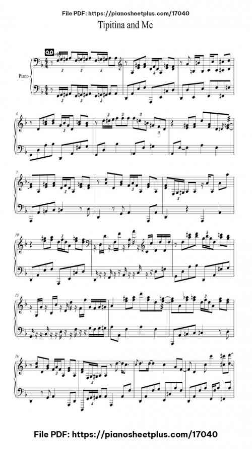 Tipitina and Me by Allen Toussaint Level Intermediate 5 Tipitina and Me piano sheet music free pdf