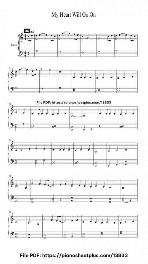 Titanic - My Heart Will Go On - Free Piano Notation Sheet (PDF) 3 Titanic - My Heart Will Go On piano sheet music free pdf