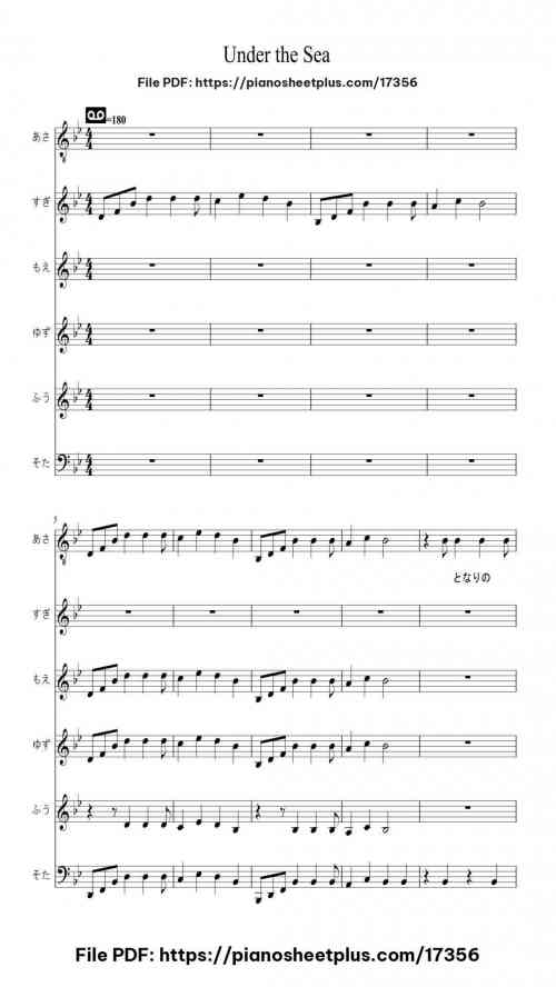 Under the Sea by sunny10250429 Level Beginner 15 Under the Sea piano sheet music free pdf