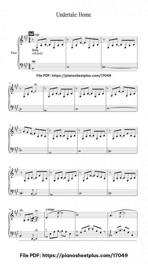 Undertale: Home by Toby Fox Level Intermediate 4 Undertale: Home by Toby Fox Level Intermediate