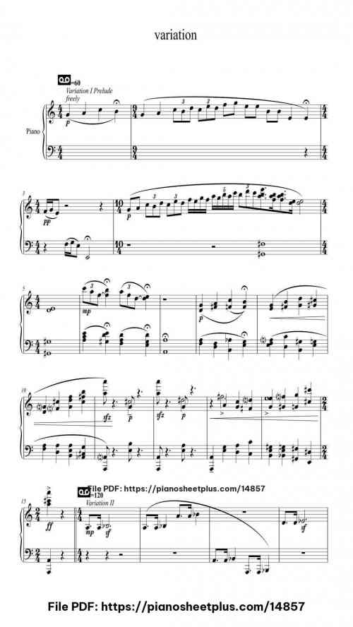 variation - Download Free Piano Sheet Music in PDF 10 variation piano sheet music free pdf