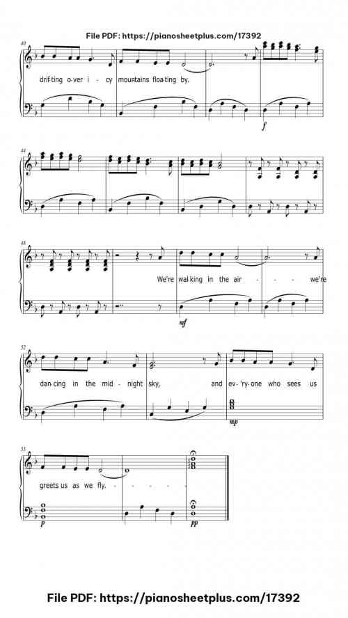 walking in the air by Howard Blake Level Beginner 6 walking in the air piano sheet music free pdf