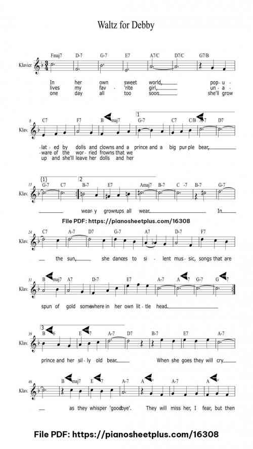 Waltz for Debby by Bill Evans Level Easy 5 Waltz for Debby by Bill Evans Level Easy