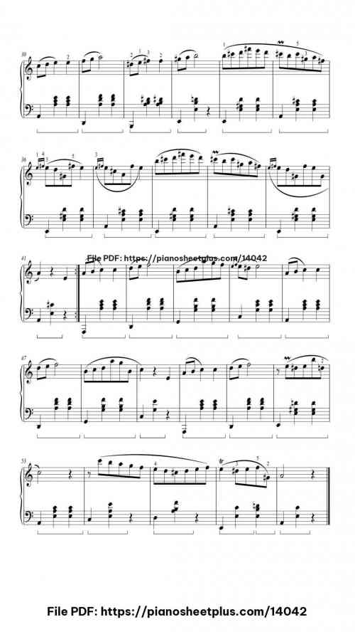 Waltz in A Minor, B. 150 - Free Piano Score Sheet (PDF) 4 Waltz in A Minor, B. 150 piano sheet music free pdf