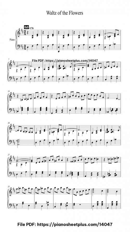 Waltz of the Flowers – The Nutcracker - High-Quality Piano Sheet Music (Free PDF) 5 Waltz of the Flowers – The Nutcracker piano sheet music free pdf