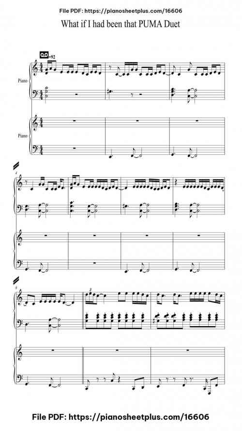 What if I had been that PUMA Duet by TXT Level Intermediate 6 What if I had been that PUMA Duet piano sheet music free pdf