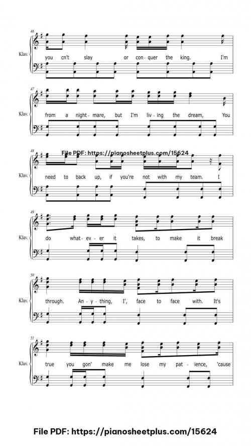 Whatever It Takes by Hollywood Undead Level Beginner 14 Whatever It Takes piano sheet music free pdf