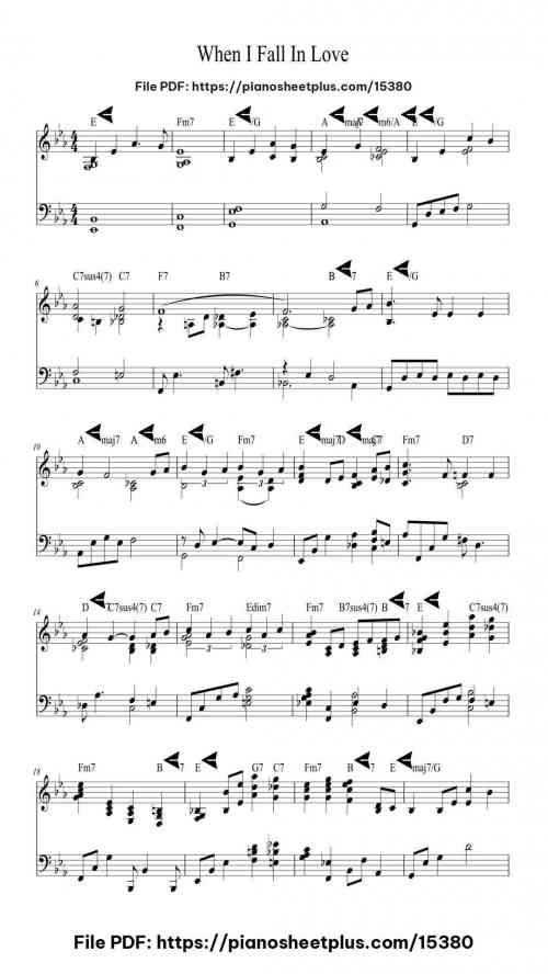 When I Fall In Love by Victor Young Level Intermediate 3 When I Fall In Love piano sheet music free pdf