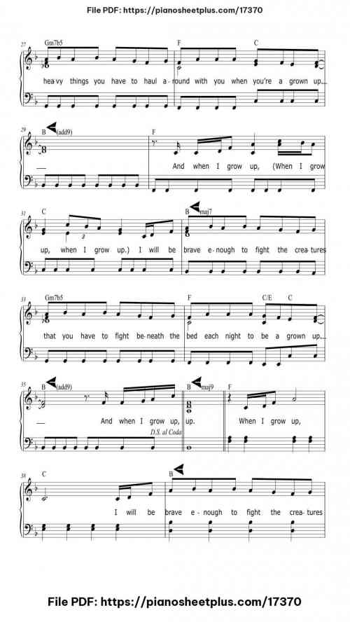 When I Grow Up by Tim Minchin Level Intermediate 8 When I Grow Up piano sheet music free pdf