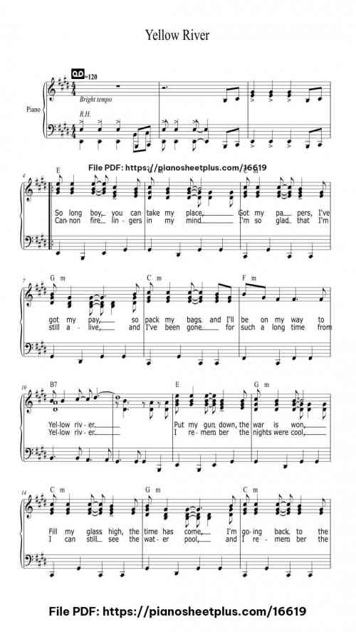 Yellow River by Christie Level Intermediate 4 Yellow River piano sheet music free pdf