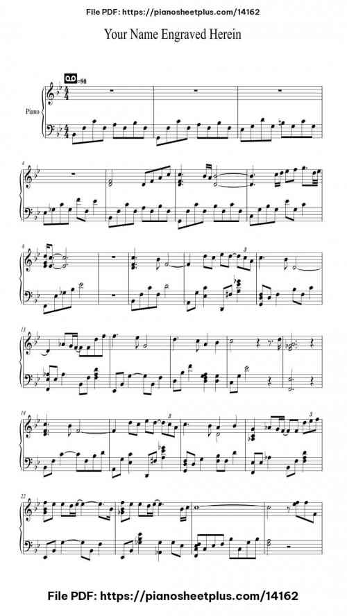 Your Name Engraved Herein - Piano Sheet Music – Free PDF Download 5 Your Name Engraved Herein piano sheet music free pdf