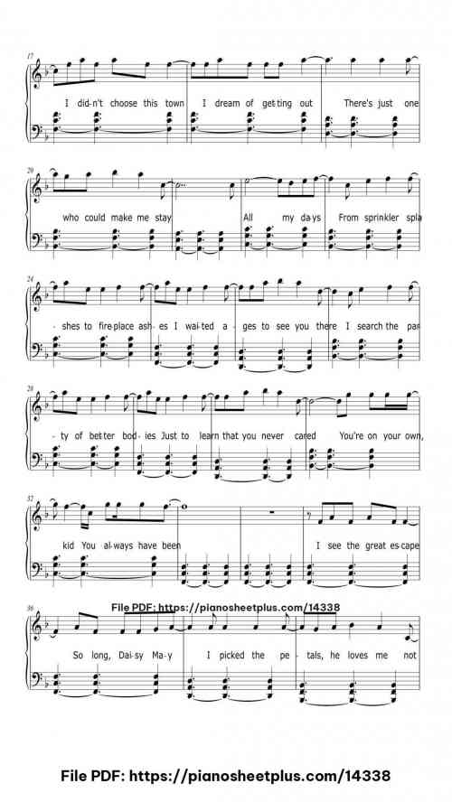 You're On Your Own, Kid - Piano Music Score PDF – Free Download 7 You're On Your Own, Kid piano sheet music free pdf