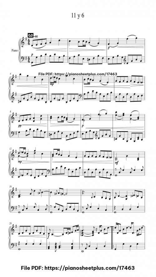 11 y 6 by Fito Páez Level Mid-Advanced 4 11 y 6 piano sheet music free pdf